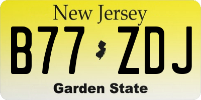 NJ license plate B77ZDJ