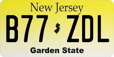 NJ license plate B77ZDL