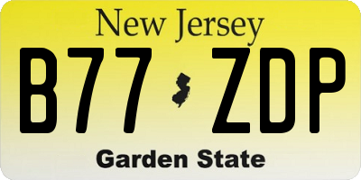 NJ license plate B77ZDP
