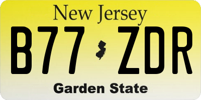 NJ license plate B77ZDR