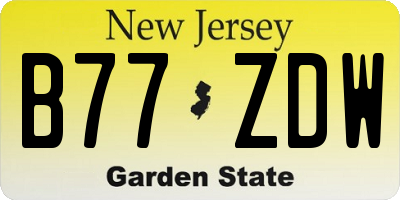 NJ license plate B77ZDW
