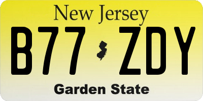 NJ license plate B77ZDY