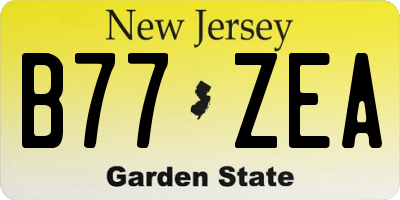 NJ license plate B77ZEA