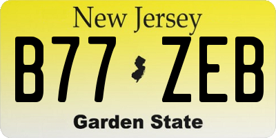 NJ license plate B77ZEB