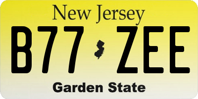 NJ license plate B77ZEE