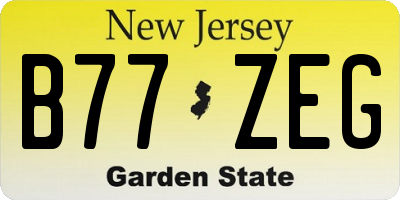 NJ license plate B77ZEG