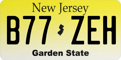 NJ license plate B77ZEH