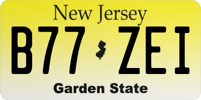 NJ license plate B77ZEI