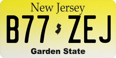NJ license plate B77ZEJ