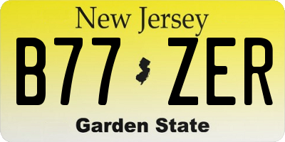 NJ license plate B77ZER