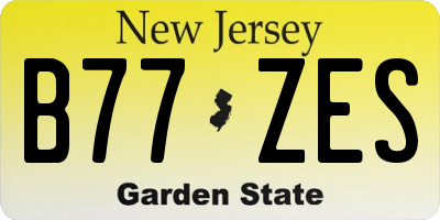 NJ license plate B77ZES