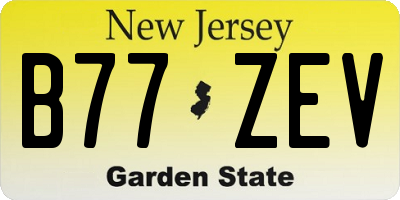 NJ license plate B77ZEV