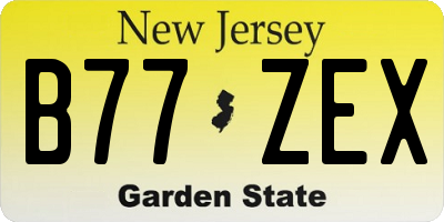 NJ license plate B77ZEX