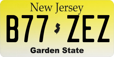 NJ license plate B77ZEZ