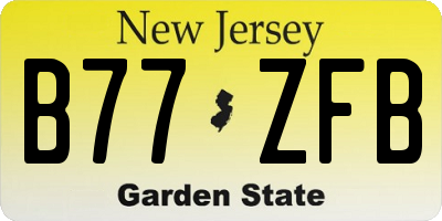 NJ license plate B77ZFB