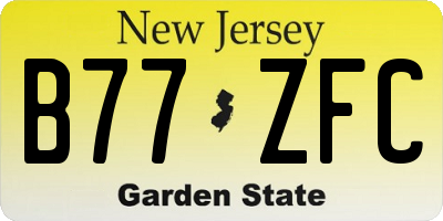 NJ license plate B77ZFC