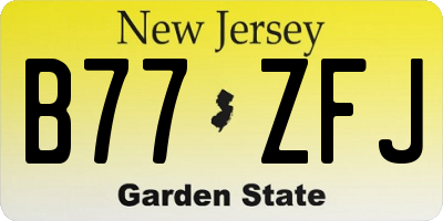 NJ license plate B77ZFJ