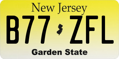 NJ license plate B77ZFL