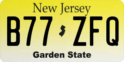 NJ license plate B77ZFQ