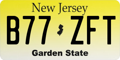 NJ license plate B77ZFT