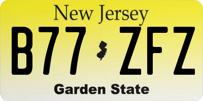 NJ license plate B77ZFZ