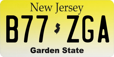 NJ license plate B77ZGA