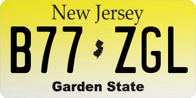 NJ license plate B77ZGL