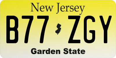 NJ license plate B77ZGY