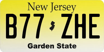 NJ license plate B77ZHE