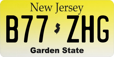 NJ license plate B77ZHG