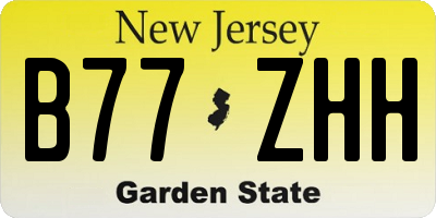 NJ license plate B77ZHH