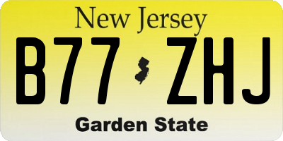 NJ license plate B77ZHJ