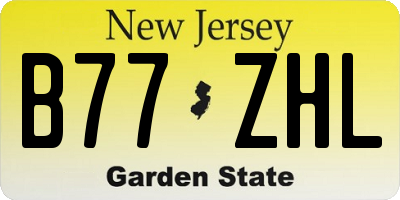 NJ license plate B77ZHL