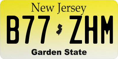 NJ license plate B77ZHM