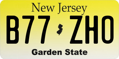 NJ license plate B77ZHO