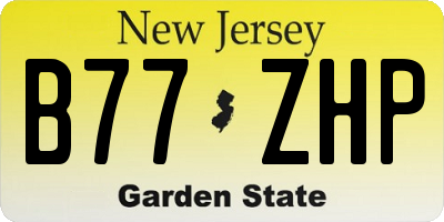 NJ license plate B77ZHP