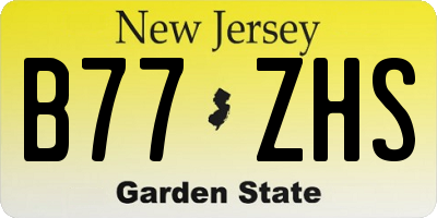 NJ license plate B77ZHS