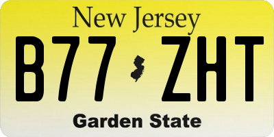 NJ license plate B77ZHT