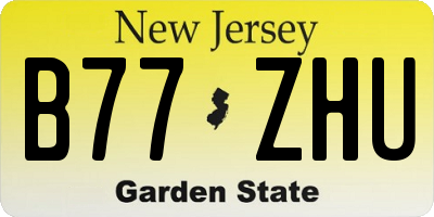 NJ license plate B77ZHU