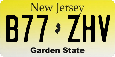 NJ license plate B77ZHV