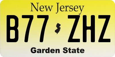 NJ license plate B77ZHZ