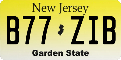 NJ license plate B77ZIB