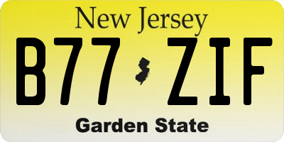 NJ license plate B77ZIF