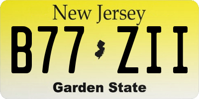 NJ license plate B77ZII