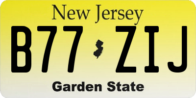 NJ license plate B77ZIJ
