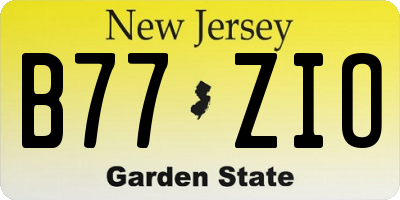 NJ license plate B77ZIO