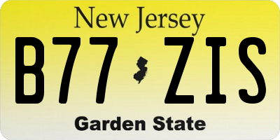 NJ license plate B77ZIS
