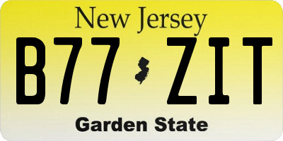 NJ license plate B77ZIT