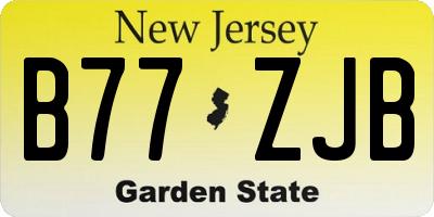 NJ license plate B77ZJB