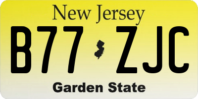 NJ license plate B77ZJC
